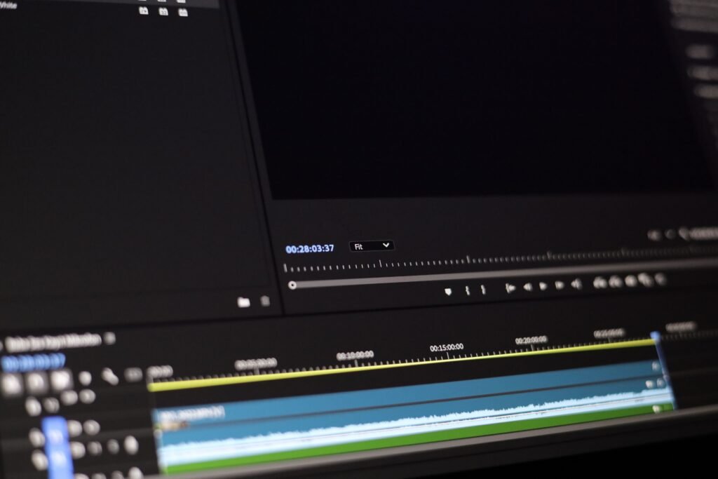 Video editing timeline showing timestamps for YouTube chapters