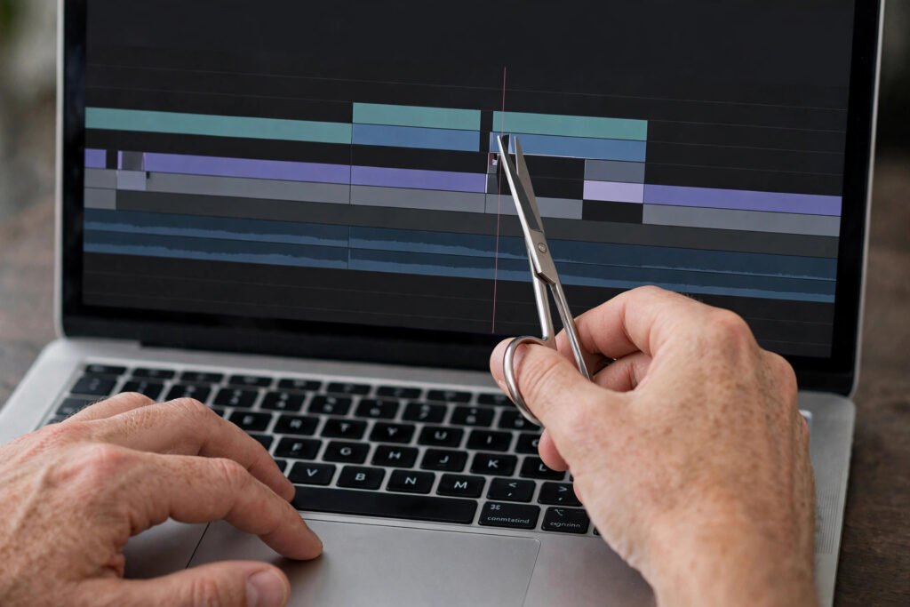 Trimming a clip on a video editing timeline